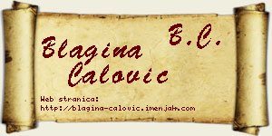Blagina Ćalović vizit kartica